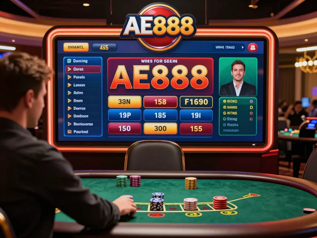 Engaging gameplay on AE888 online casino during a live dealer blackjack game with vibrant interface.