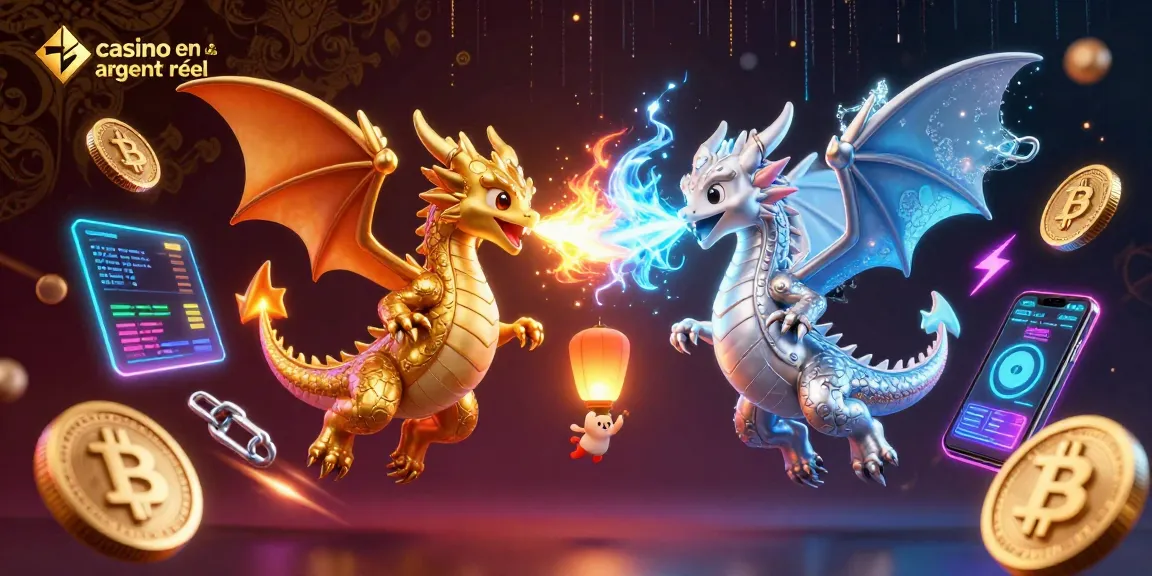 Découvrez le monde dynamique du casino en ligne argent réel avec des dragons et des éléments de cryptomonnaie.