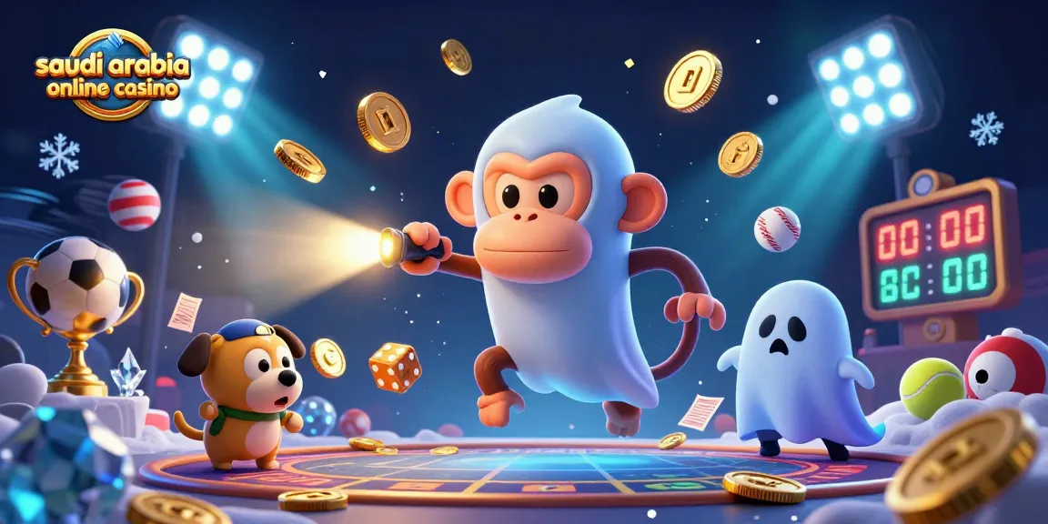 Experience thrilling saudi arabia online casino action with a playful poltergeist monkey juggling gold.