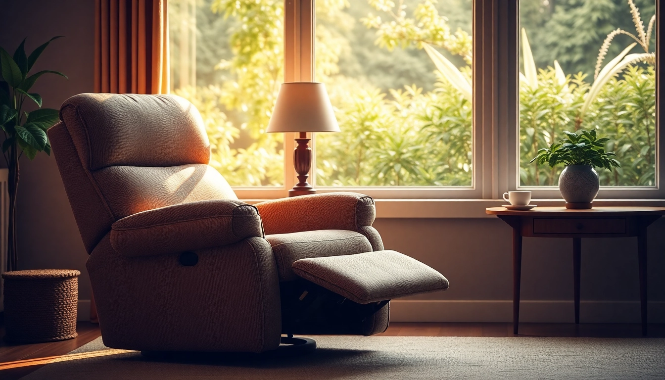 Experience comfort with a recliner with lift, featuring cozy fabric and an inviting atmosphere.