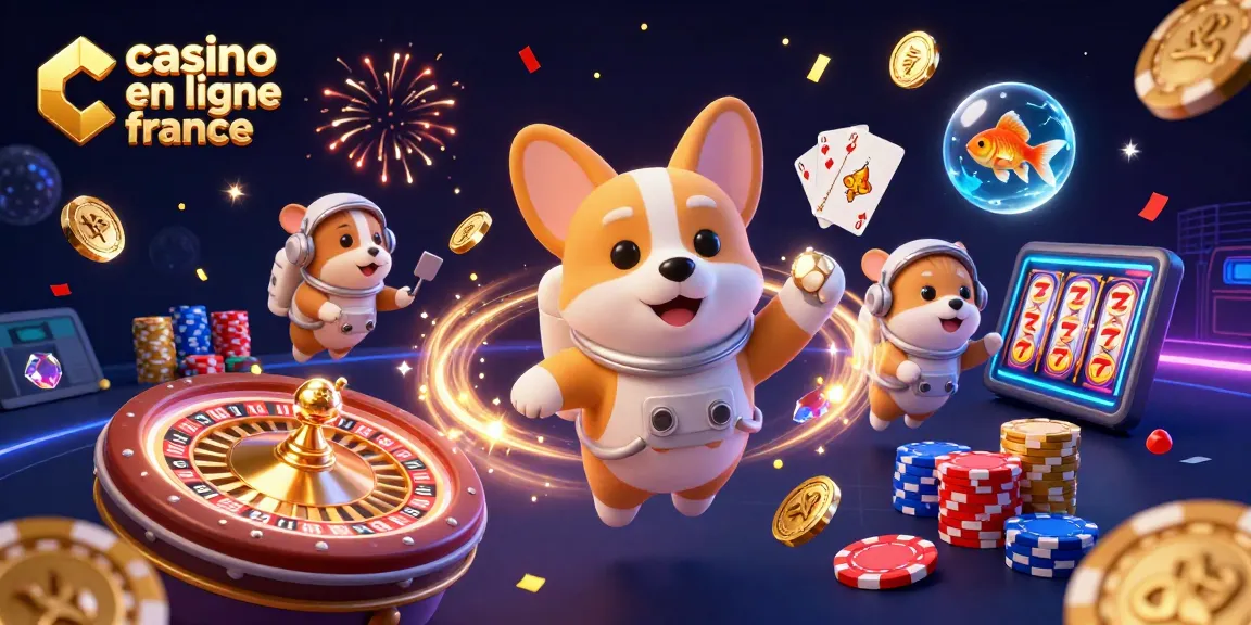 Explorez le monde des casinos en ligne en France avec des personnages 3D flottants et des jeux captivants.