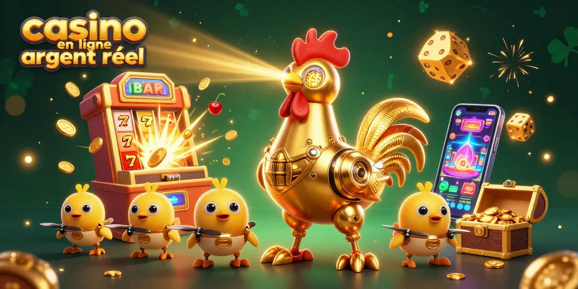Jouer à casino en ligne argent réel avec une illustration 3D dynamique et amusante.