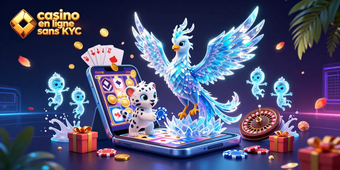 Casino en ligne sans KYC : Émerveillez-vous avec cette illustration 3D dynamique d'un phoenix de glace et un léopard des neiges.