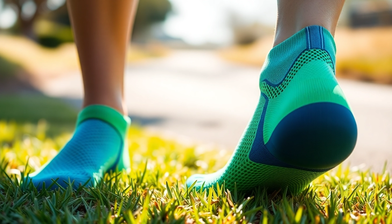 Showcasing breathable running socks designed for comfort and maximum ventilation.