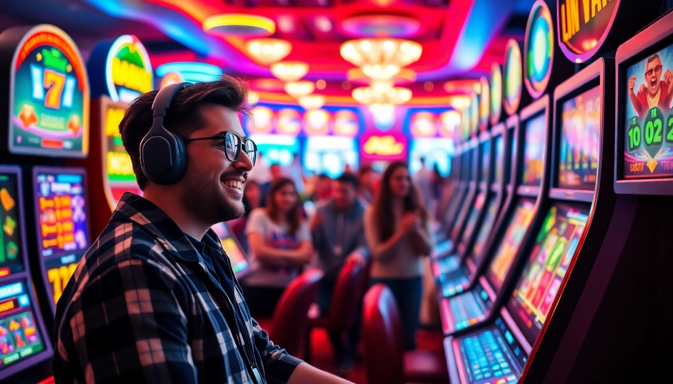 Erlebe spannende casino-spiele de mit Freunden und leuchtenden Spielautomaten.