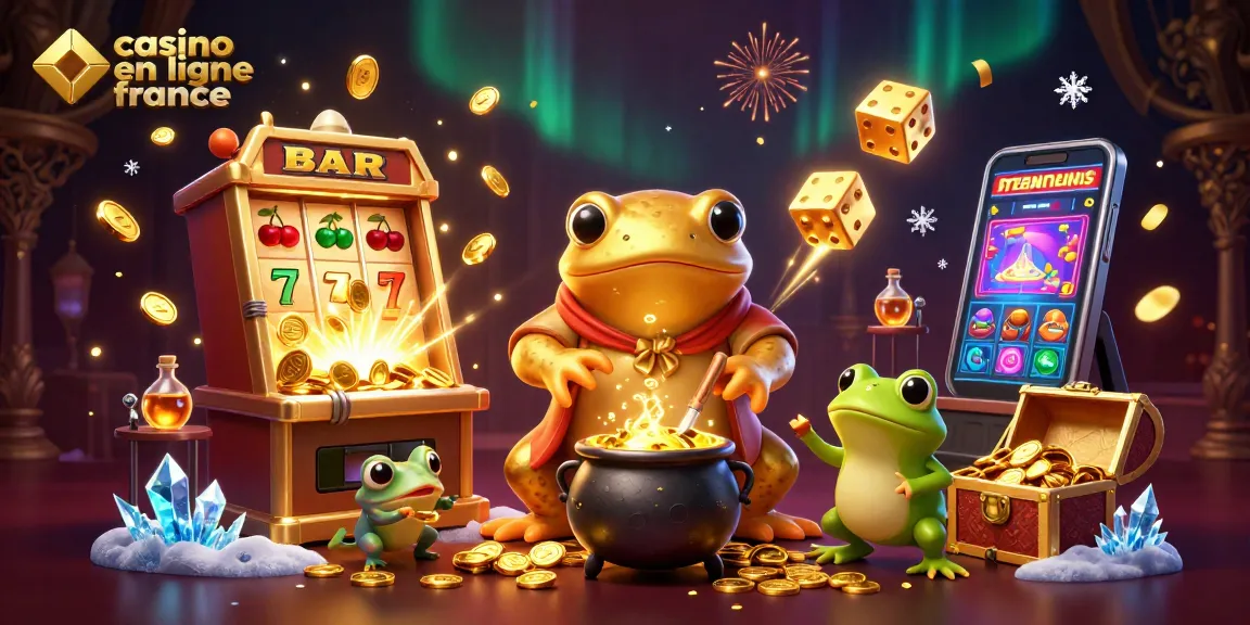 Jouez à casino en ligne France avec une illustration dynamique d'un alchimiste et ses assistants.