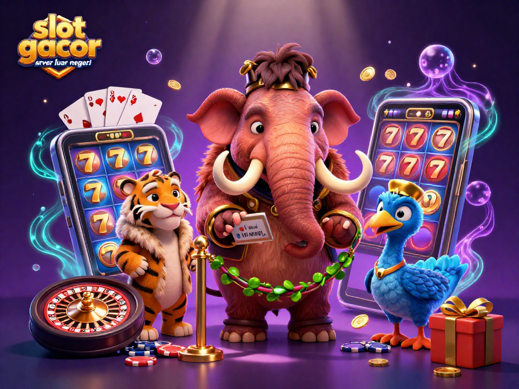 Experience the thrill of slot gacor server luar negeri with our vibrant casino illustration showcasing colorful game elements.