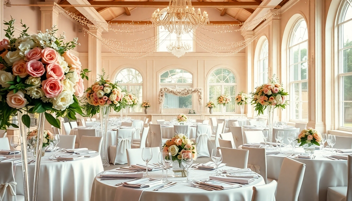 Stunning setup at Jacksonville Wedding Venue showcasing romantic ambiance with elegant decor.