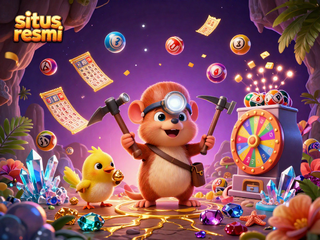 Experience excitement with situs resmi, featuring a treasure hunter mole and dynamic gaming elements.