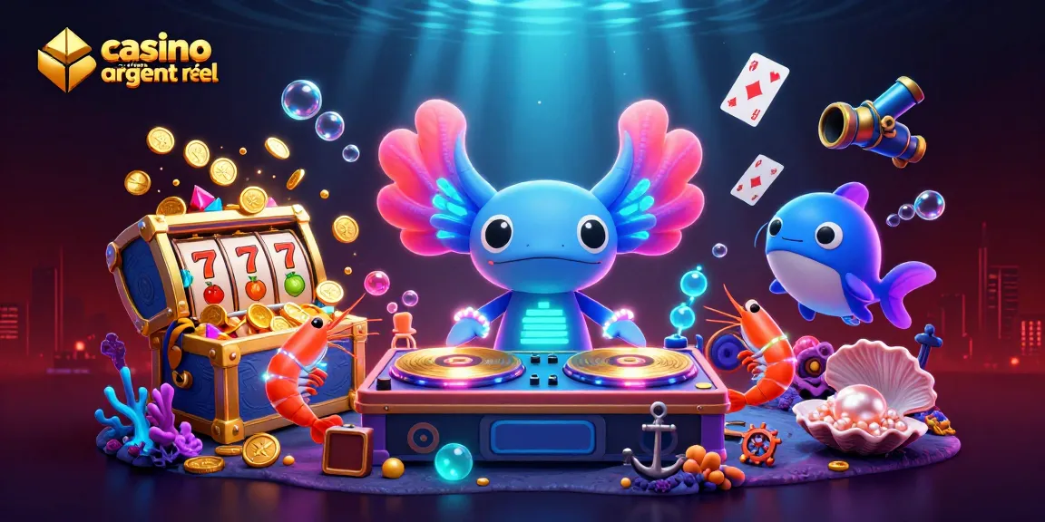 Jouez à casino en ligne argent réel avec les personnages amusants en scène dynamique, machines à sous et trésors marins.