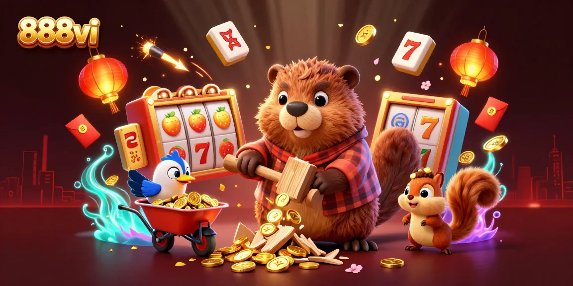 Spin the reels with 888vi in an exciting 3D casino scene showcasing vibrant characters and rich gambling elements.