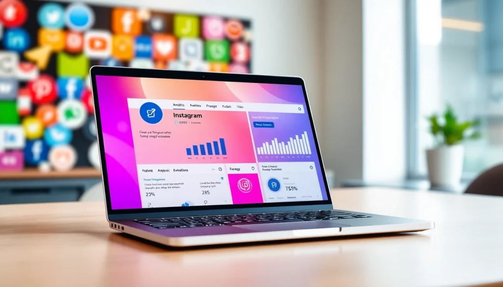 Enhance your marketing with Instagram smm panel displayed on a modern laptop.