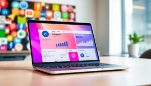 Enhance your marketing with Instagram smm panel displayed on a modern laptop.