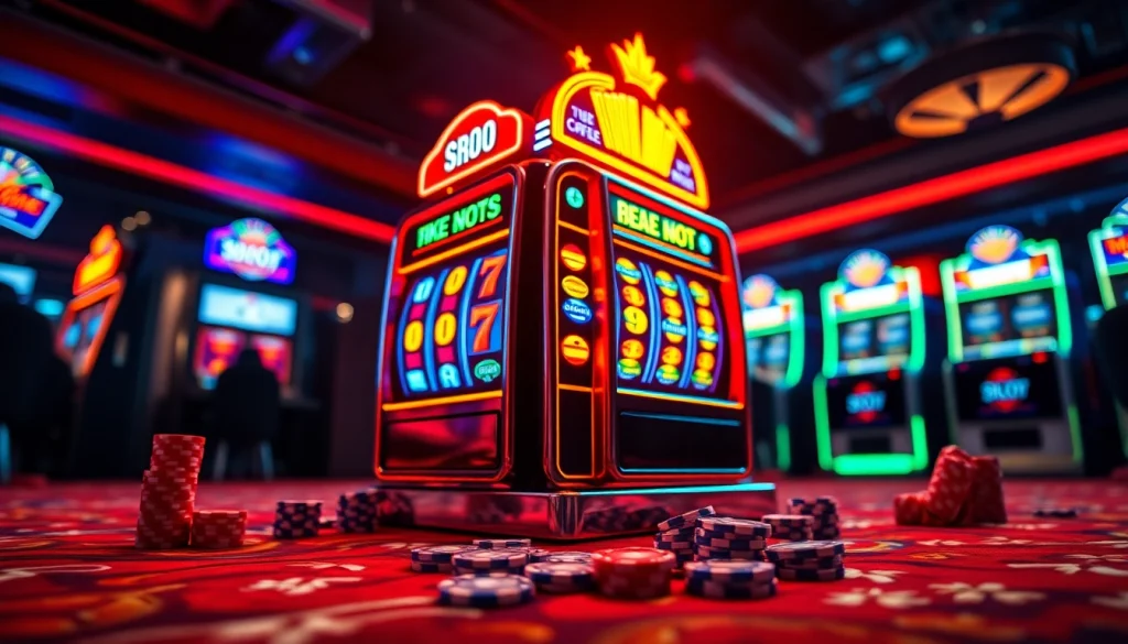 Mendapatkan pengalaman slot online dengan mesin slot berwarnawarni di kasino yang menggairahkan.