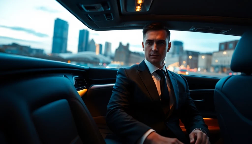 Executive chauffeur Nottingham providing premium travel experience in a luxurious car setting.