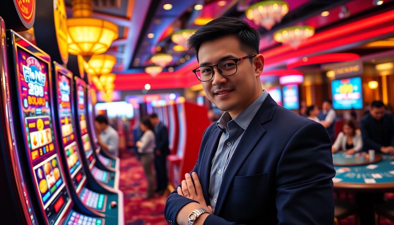 Menangkan permainan pada bolahiu slot dengan mesin yang berwarna-warni dan penjudi yang bersemangat.