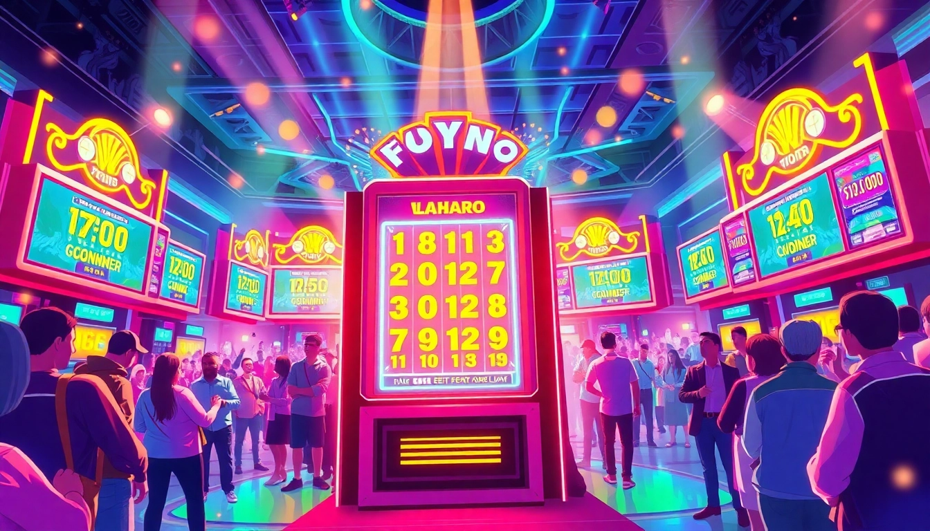 Menggambarkan hasil pengeluaran hk hari ini slot dengan mesin lotere futuristik yang meriah.