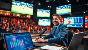 스포츠중계의 열기를 전하는 생생한 방송 현장 모습