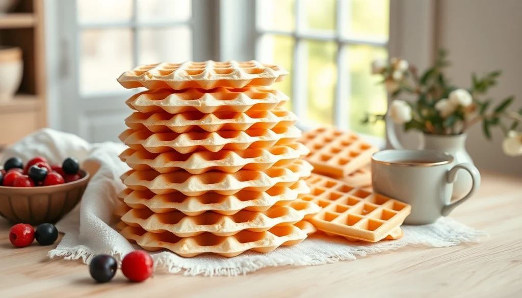Geniet van wafel katoen in verschillende kleuren, perfect gestyled met verse bessen en thee.