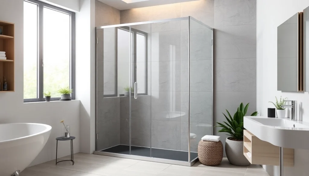 Installer une paroi de douche élégante dans une salle de bain moderne.