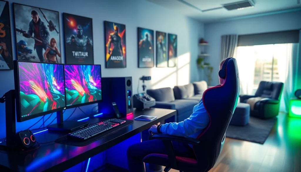 Engaging RR88 gaming setup with dynamic visuals and energetic atmosphere.