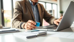 카드 현금화 과정을 설명하는 전문가의 모습과 사무실 환경