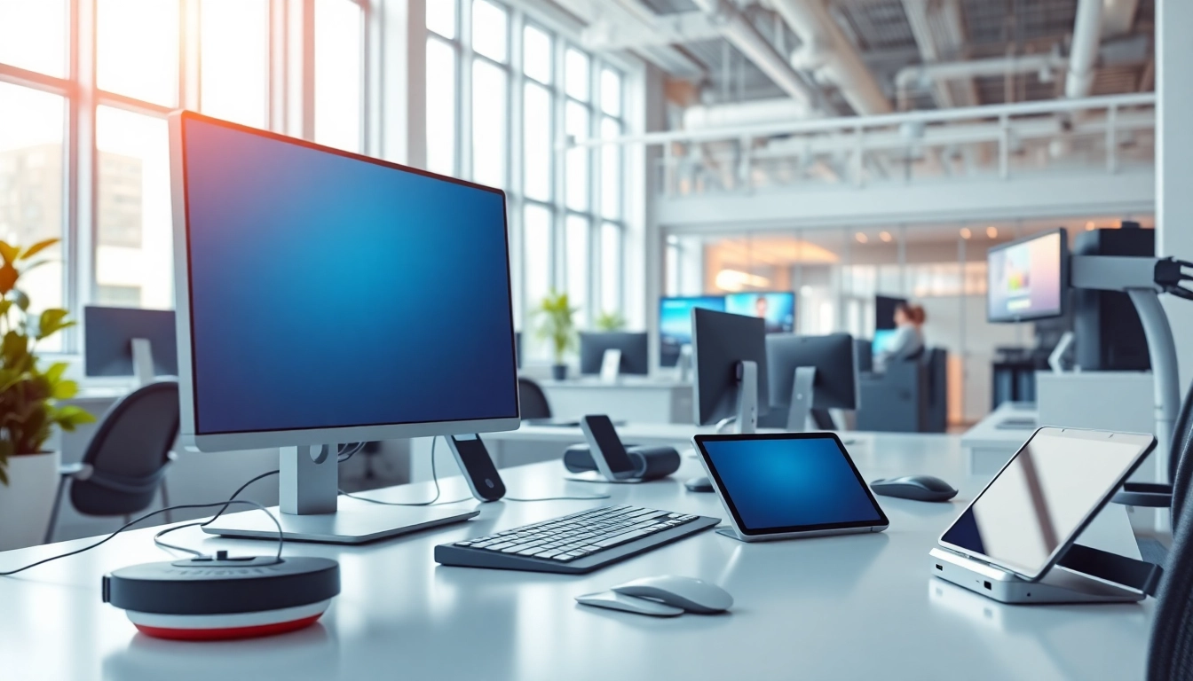 Revolutionizing Technology tools in a modern workspace with advanced gadgets.