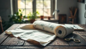 Ontdek ongebleekt katoen met natuurlijke textuur op een rustieke tafel