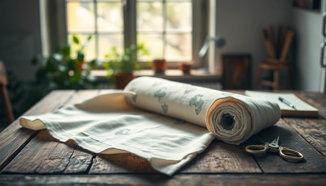 Ontdek ongebleekt katoen met natuurlijke textuur op een rustieke tafel