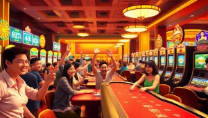 Bermain dan merayakan kemenangan di bandar toto macau dalam suasana kasino yang meriah.