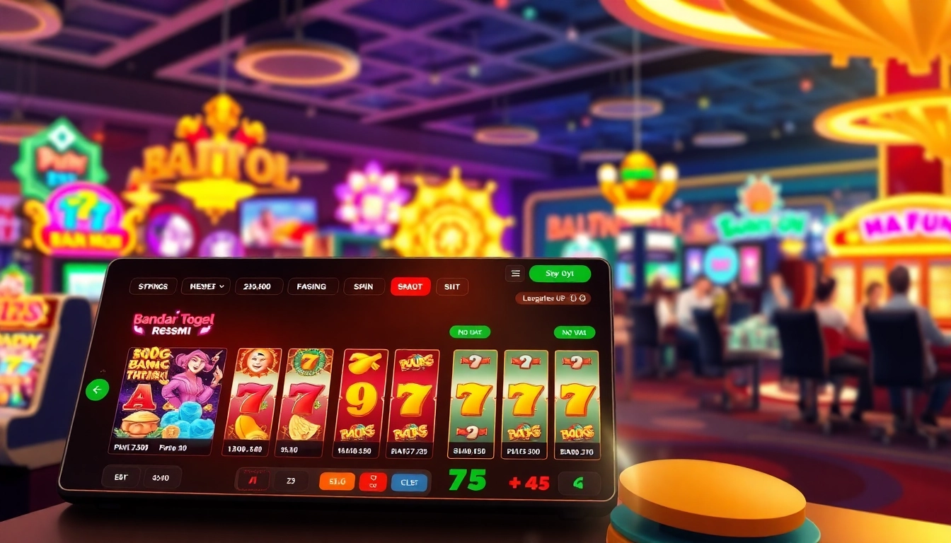Main interface of bandar togel resmi slot with vibrant colors and interactive elements.