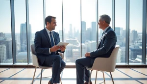 Engaging wealth management San Antonio advisory session in a professional office context.