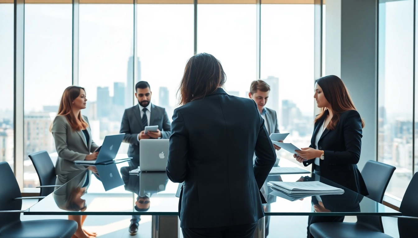 Engaging real estate agents collaborating effectively in a modern setting.