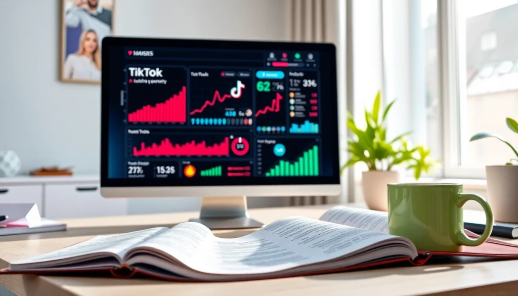 Boost engagement with the TikTok SMM panel showcased in a vibrant digital workspace.