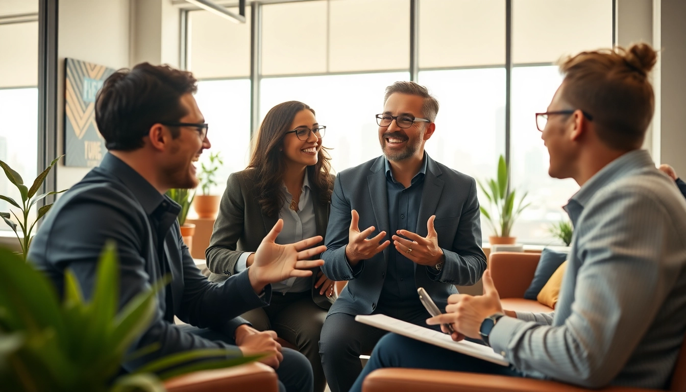 Engaging business coach los Angeles guiding clients towards success in a modern workspace.