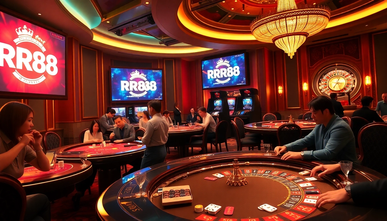 Players enjoying thrilling games at https://rr88.wales/ casino, capturing the essence of excitement and professionalism.