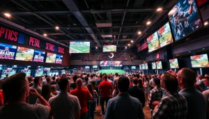 Exciting California sports betting scene showcasing fans engaging in betting activities.