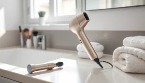 Experience the Power of laifen swift premium hair dryer features in a stylish bathroom setting.