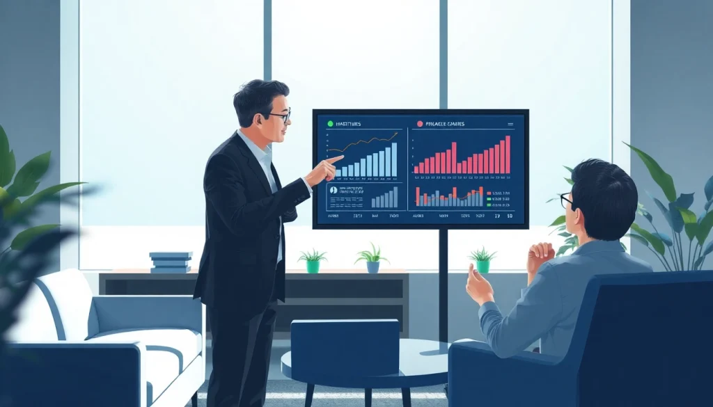 신용카드 현금화 방법을 설명하는 금융 전문가와 고객의 귀여운 상호작용