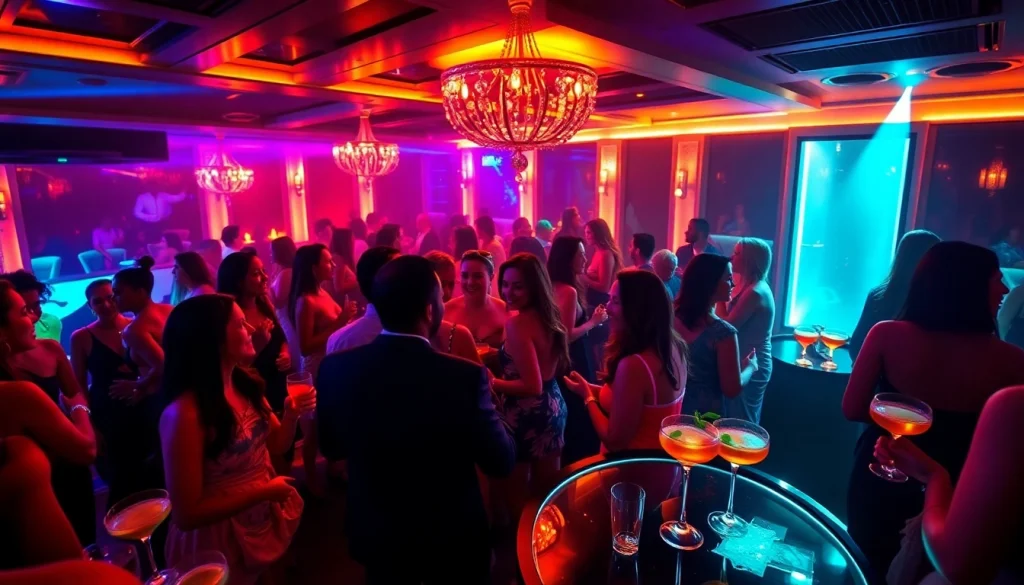 Dynamic nightlife at Club sxm featuring guests enjoying premium service and vibrant performances.