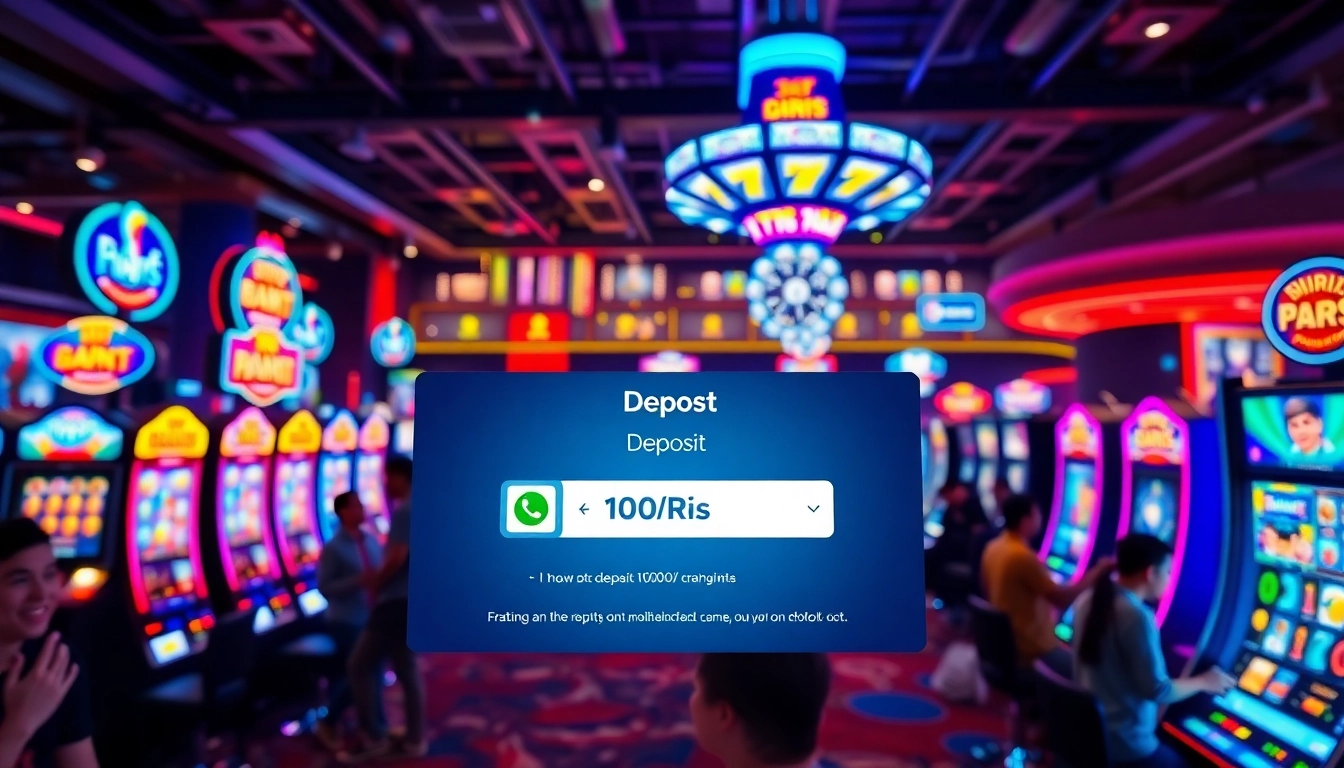 Melihat slot deposit 1000 qris dengan antusias di lingkungan kasino digital yang cerah.