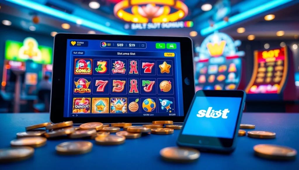Exciting 'slot hoki' online gaming scene with colorful graphics and digital interface.