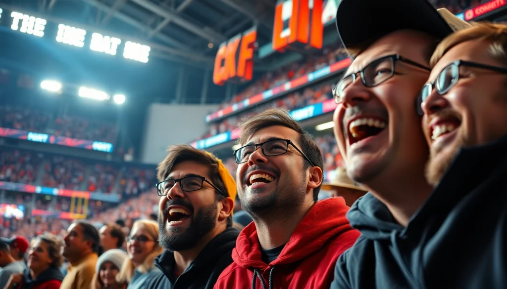Experience Oklahoma sports betting excitement with fans cheering in a stadium.