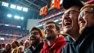 Experience Oklahoma sports betting excitement with fans cheering in a stadium.