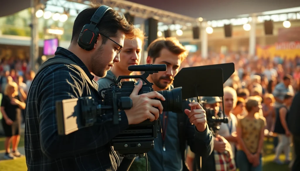 Filmmakers at work for a Creative Video Production Agency, highlighting teamwork and creativity.