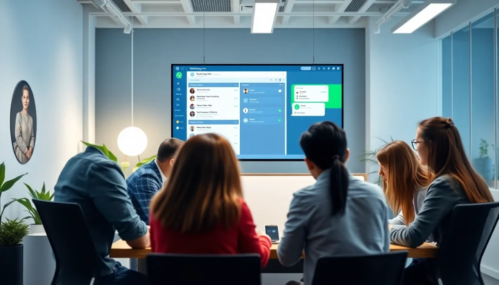 Engaging professionals discussing WhatsApp Smart CRM strategies in a modern office setting.