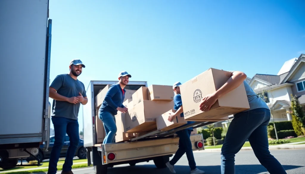 Movers from a Vancouver moving company efficiently loading a truck with boxes.