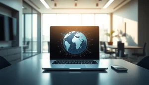 Protect your privacy with a secure VPN connection in a modern workspace.