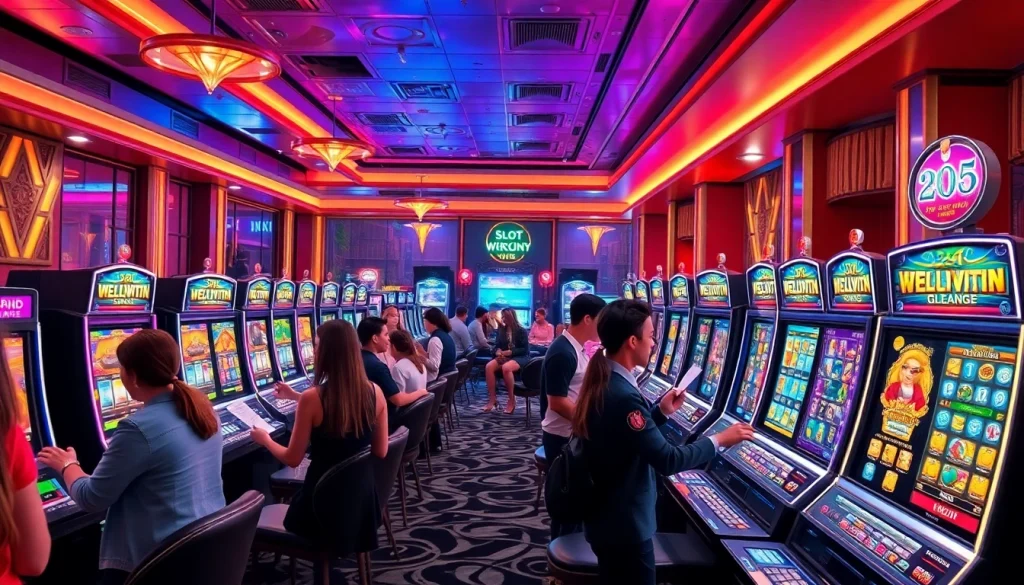 Exciting action at the 슬롯커뮤니티 enhanced by luxurious slot machines and enthusiastic players.