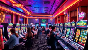 Exciting action at the 슬롯커뮤니티 enhanced by luxurious slot machines and enthusiastic players.